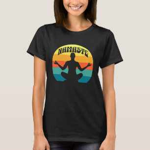 Namaste Yoga Pose Frieden Meditieren Zen Retro Son T-Shirt