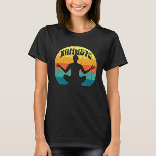 Namaste Yoga Pose Frieden Meditieren Zen Retro Son T-Shirt
