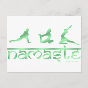 Namaste Yoga-Posegrün Postkarte
