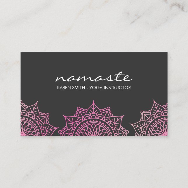 Namaste Yoga Tribal Muster mit Lotus-Position Visitenkarte (Vorderseite)