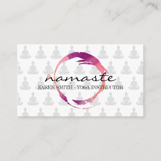 Namaste Yoga Tribal Pattern lotus | Gesundheit Visitenkarte (Vorderseite)