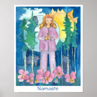 Namaste Yoga Wolf Owl Bären Wildlife