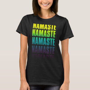 Namaste Yoga Zen Meditation Halftone Fade Grafik T-Shirt