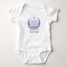 Namaste Zen Moon Cycle Lotus Genießen Sie die Reis Baby Strampler