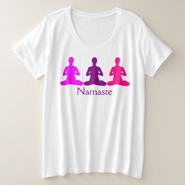 Namaste Zen Yoga Lotus Meditation Trendy Große Größe T-Shirt (Design vorne)