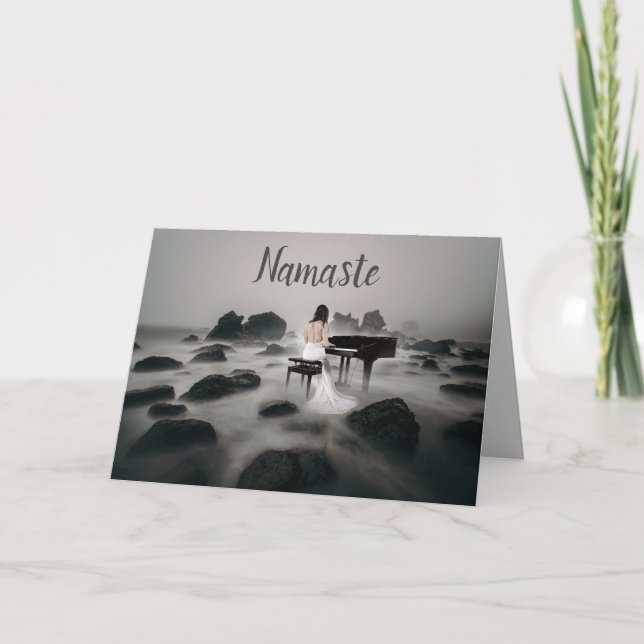 Namaste Zitat Danke Fantasy Music Piano Karte (Vorderseite)