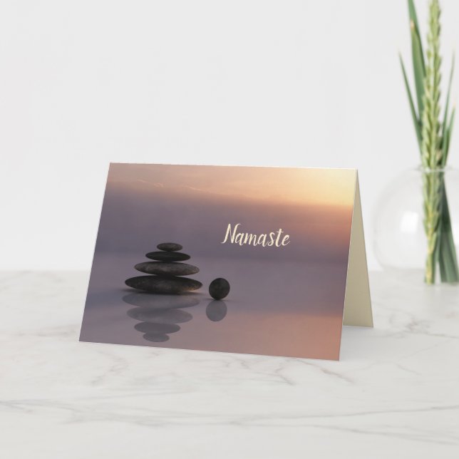 Namaste Zitat Danke Yoga Balance Stones Karte (Vorderseite)