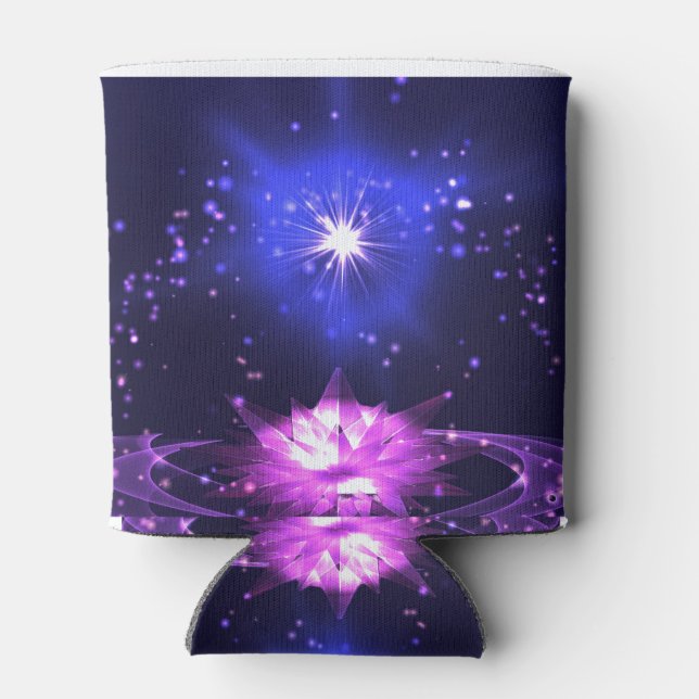Namaste Zitat Lila Crystal Lotus & Star Dosenkühler (Rückseite)