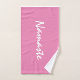 Namaste Zitat Rosa und Lila Muster Fitness Handtuch