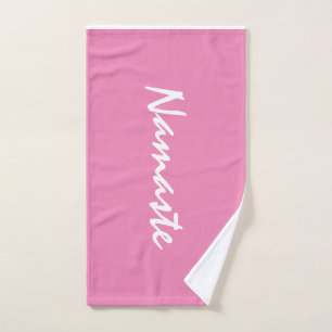 Namaste Zitat Rosa und Lila Muster Fitness Handtuch