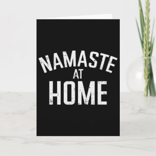 Namaste Zuhause Yoga Quarantäne Lustig Social Dist Karte
