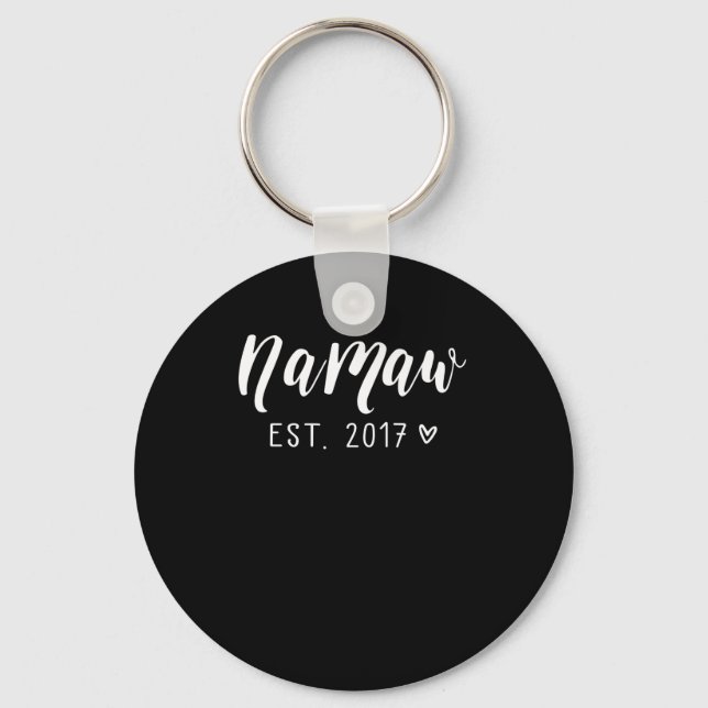 Namaw EST.2017 Bestes Grandma Custom Nana Geschenk Schlüsselanhänger (Vorderseite)