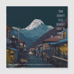 Namche Bazaar Everest Night View Souvenir Magnetic Magnetkarte