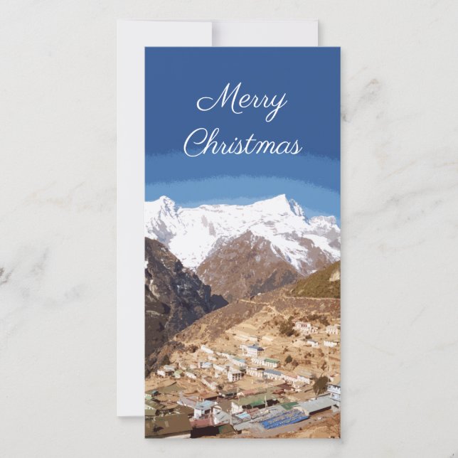 Namche Bazaar und Bergblick, Nepal Weihnachten (Vorderseite)