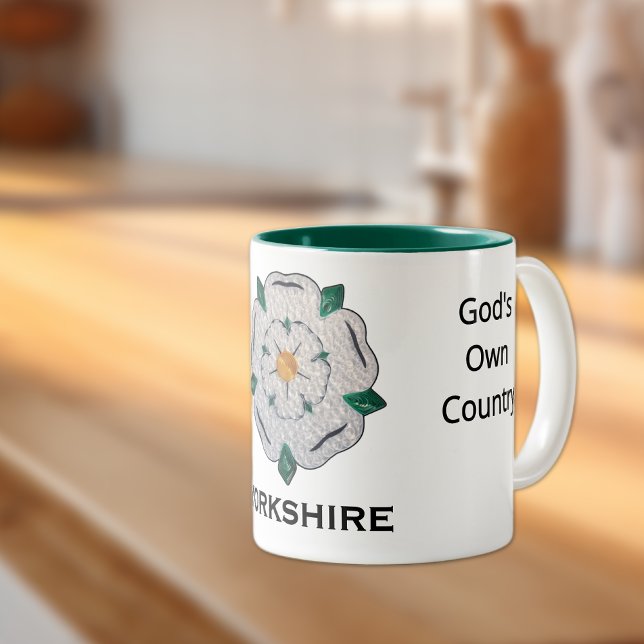 Name, 11oz Quill Yorkshire White Rose Zweifarbige Tasse (Von Creator hochgeladen)