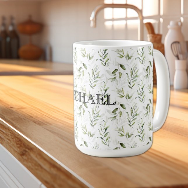 Name | 15oz Masculine Watercolor Grüne Klassik Kaffeetasse (Von Creator hochgeladen)