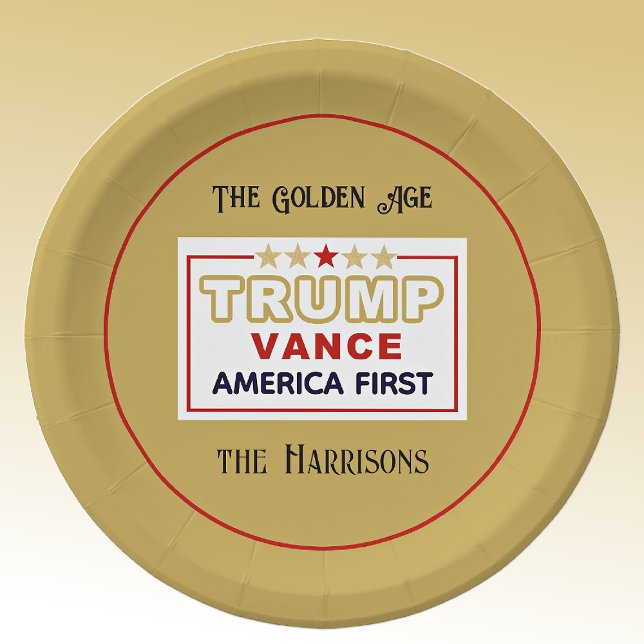 Name, 2025 Trump-Vance America First, 7-in-Round Pappteller (Von Creator hochgeladen)