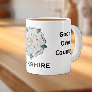 Name, 20oz Quill Yorkshire White Rose Jumbo-Tasse