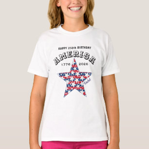 Name 250. Geburtstag Amerika Sterne Jugend T-Shirt
