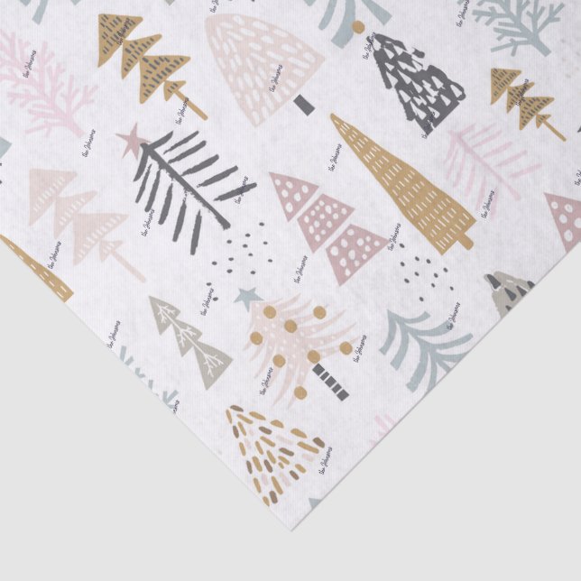 Name, 3pc Gewebepapier Rustikale Winterferienbäume Seidenpapier (Ausschnitt)