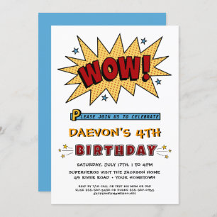 Name 4 oder jedes Alter Geburtstagsparty Einladung