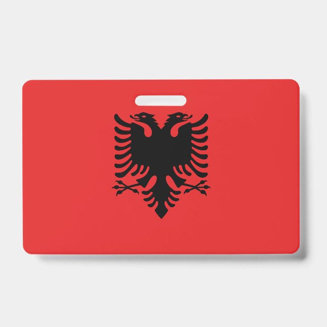 Name Abzeichen mit der Flagge Albaniens Ausweis (Vorderseite)