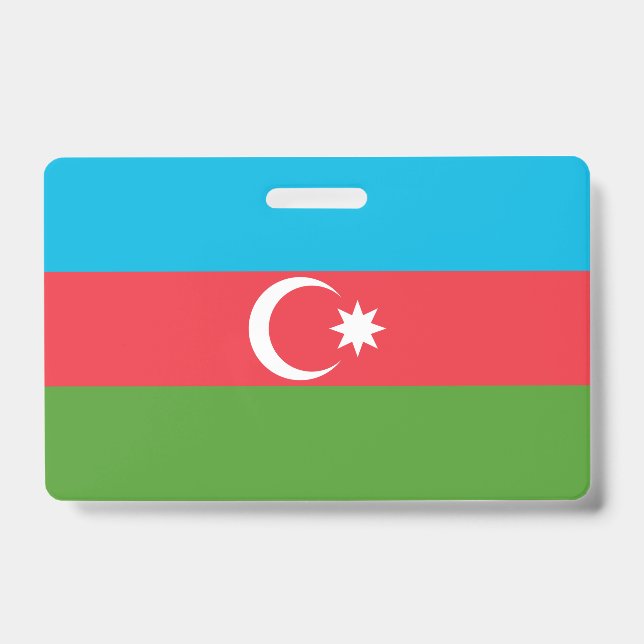 Name Abzeichen mit der Flagge Aserbaidschans Ausweis (Vorderseite)