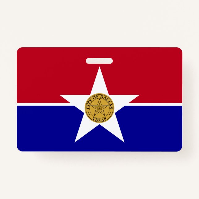 Name Abzeichen mit der Flagge der Stadt Dallas Ausweis (Vorderseite)