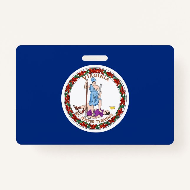 Name Abzeichen mit der Flagge des Staat Virginia,  Ausweis (Vorderseite)