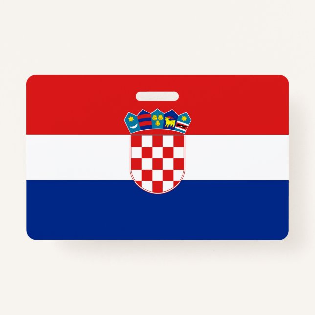 Name Abzeichen mit der Flagge Kroatiens Ausweis (Vorderseite)