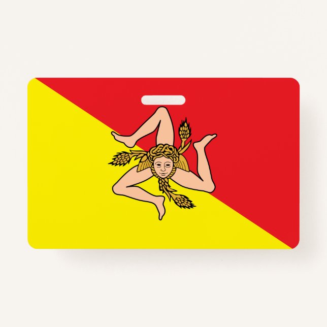 Name Abzeichen mit der Flagge Siziliens, Italien Ausweis (Vorderseite)