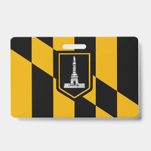 Name Abzeichen mit der Flagge von Baltimore City Ausweis