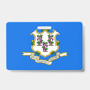 Name Abzeichen mit der Flagge von Connecticut Staa Ausweis