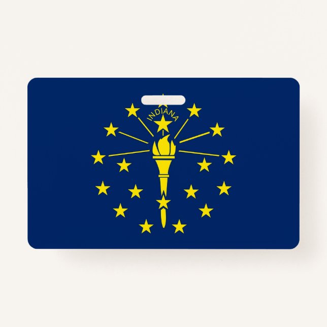 Name Abzeichen mit der Flagge von Indiana Staat, U Ausweis (Vorderseite)