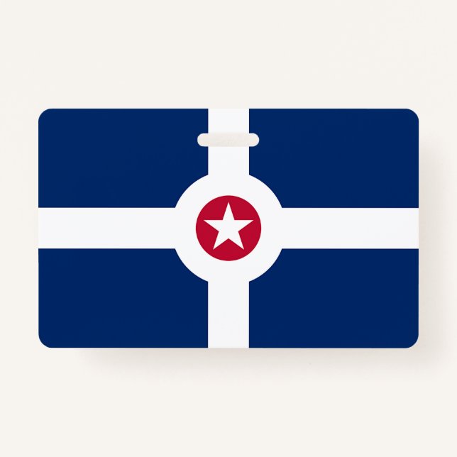 Name Abzeichen mit der Flagge von Indianapolis Sta Ausweis (Vorderseite)