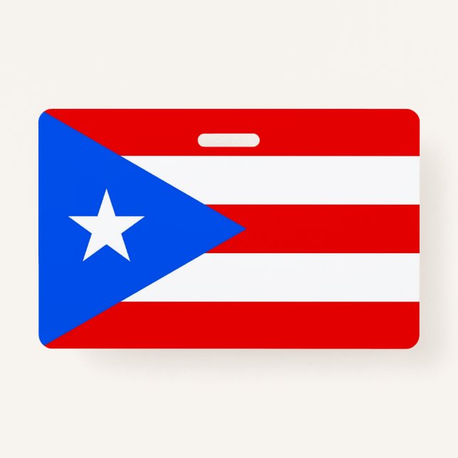 Name Abzeichen mit der Flagge von Puerto Rico, USA Ausweis (Vorderseite)