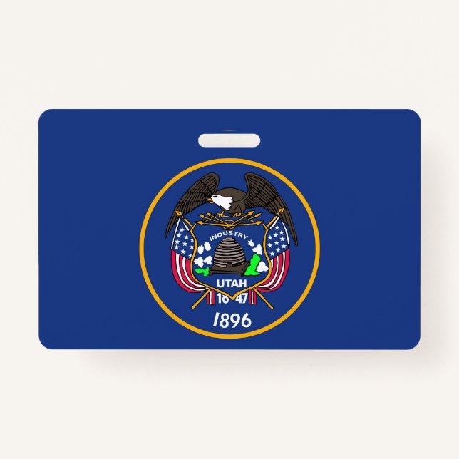 Name Abzeichen mit der Flagge von Utah Staat, USA Ausweis (Vorderseite)