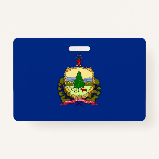 Name Abzeichen mit der Flagge von Vermont Staat, U Ausweis (Vorderseite)
