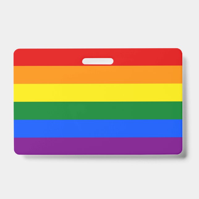 Name Abzeichen mit der Pride-Flagge für LGBT Ausweis (Vorderseite)