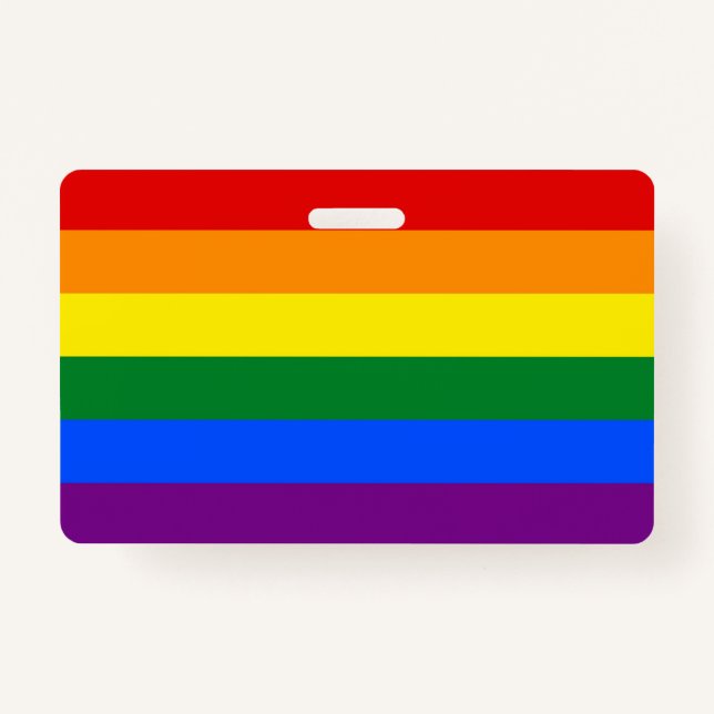 Name Abzeichen mit der Pride-Flagge für LGBT Ausweis (Vorderseite)
