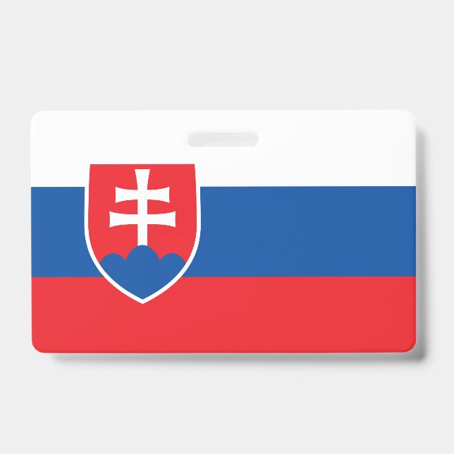 Name Abzeichen mit der slowakischen Flagge Ausweis (Vorderseite)