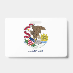 Name Abzeichen mit Flagge des Illinois-Staat, USA Ausweis