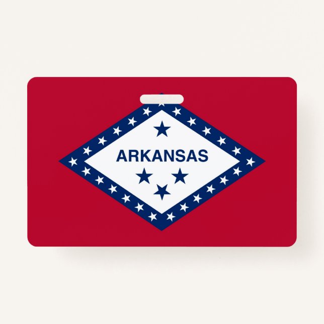 Name Abzeichen mit Flagge des Staat Arkansas, USA Ausweis (Vorderseite)
