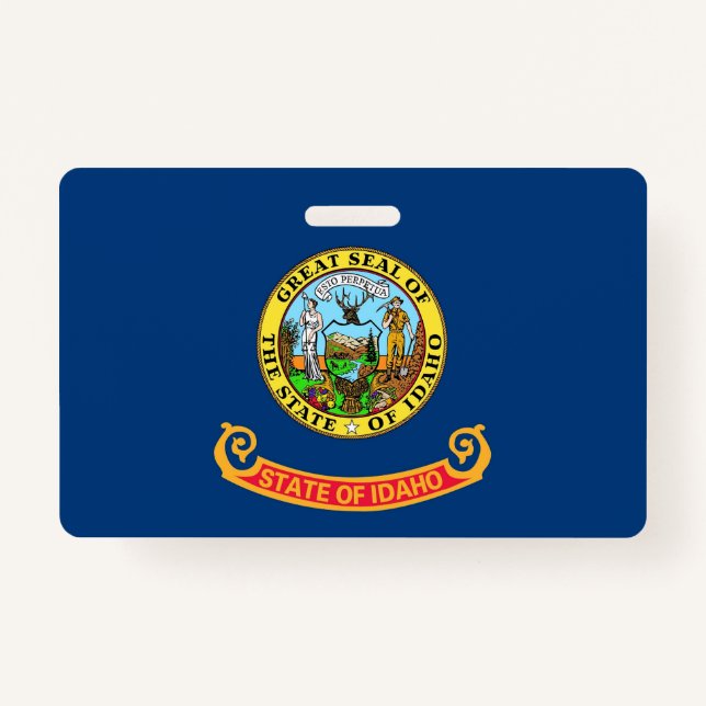 Name Abzeichen mit Flagge des Staat Idaho, USA Ausweis (Vorderseite)