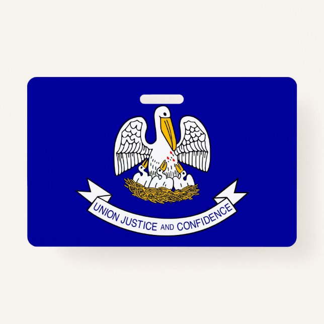 Name Abzeichen mit Flagge des Staat Louisiana, USA Ausweis (Vorderseite)