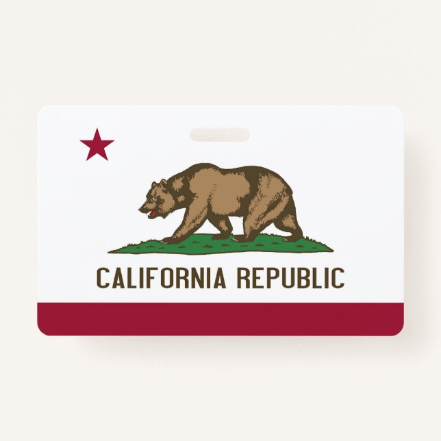 Name Abzeichen mit Flagge Kaliforniens Staat, USA Ausweis (Vorderseite)