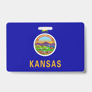 Name Abzeichen mit Flagge Kansas Staat, USA Ausweis