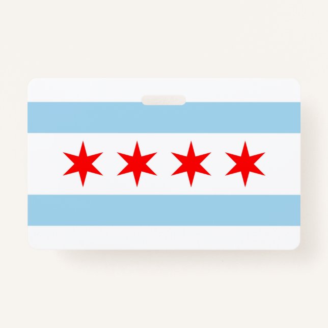Name Abzeichen mit Flagge von Chicago City, USA Ausweis (Vorderseite)