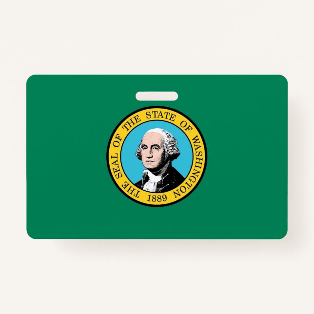 Name Abzeichen mit Flagge von Washington Staat, US Ausweis (Vorderseite)