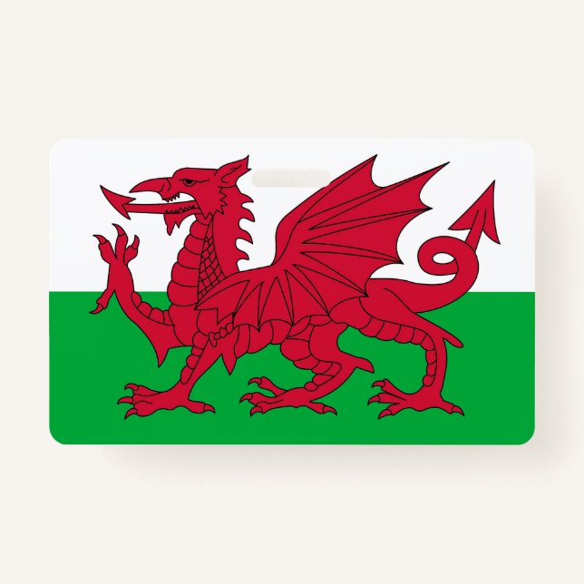 Name Abzeichen mit Flagge Wales, Vereinigtes König Ausweis (Vorderseite)